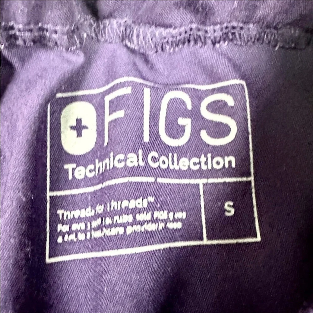 Figs dark purple trouser scrub pants.  Small - Picture 2 of 2